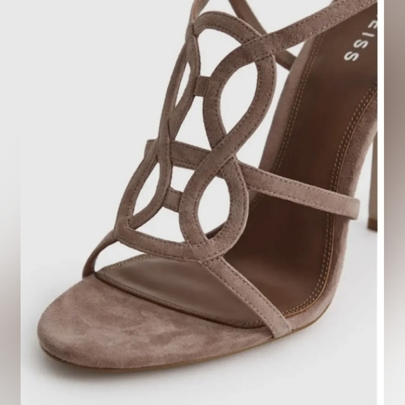 Reiss Rose Suede Heels Sandals, Size 9 - Picture 5 of 9